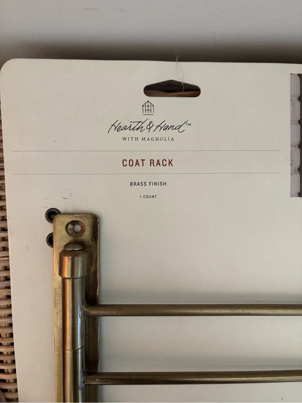 Hearth & Hand Brass Finish Swing-Out Wall Coat Rack - Antique Brass